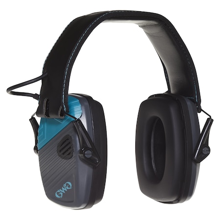 Girls With Guns Low-Profile Electronic Earmuffs, 24dB NRR, ANSI S3.19 & CE EN352-1 Protection Rated, Gray/Teal/Black 2348